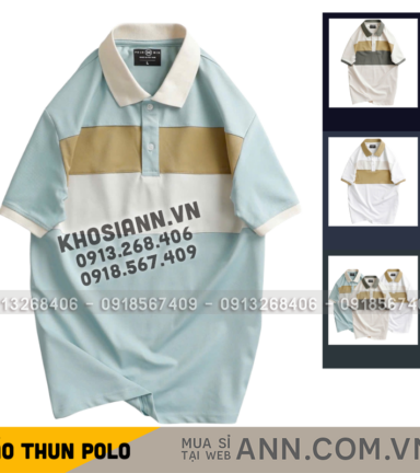 Áo Thun Nam Cổ Bẻ Họa Tiết Hai Sọc Viền Bo Tay Áo Bền Đẹp (Có Size 3XL) - CS257