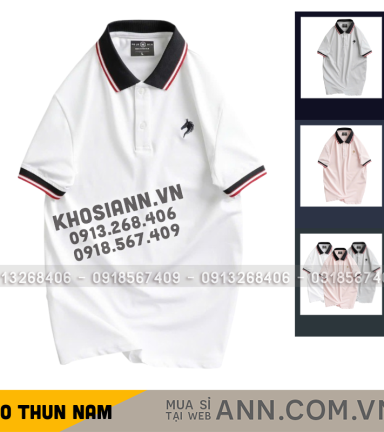 Áo Thun Nam Cổ Bẻ Thêu Logo Con Ngựa Viền Bo Tay Áo Bền Đẹp - CS258