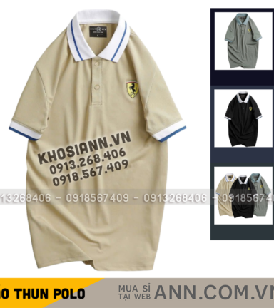 Áo Thun Nam Cổ Bẻ Thêu Logo Con Ngựa Và Phối Màu Tay Áo Trẻ Trung (Size 3XL) - CS263