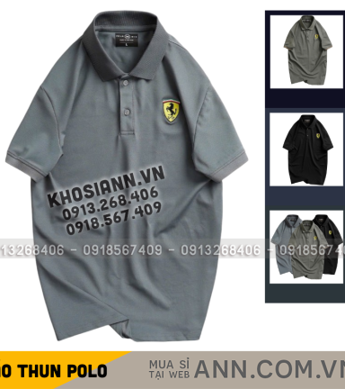 ANN SHOP 39 Áo Thun Nam Cổ Bẻ Thêu Logo Hình Con Ngựa Trước Ngực (Có Size 3XL) - CS264