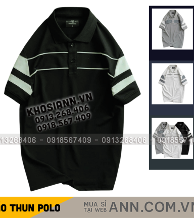 Áo Thun Nam Cổ Bẻ Phối Sọc Áo Trẻ Trung (Có Size 3XL) - CS266