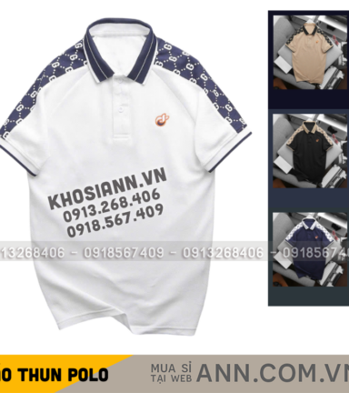 Áo Thun Nam Cổ Bẻ Thêu Logo Trước Ngực & Phối Họa Tiết Chữ G (Có Size 3xl) - CS268