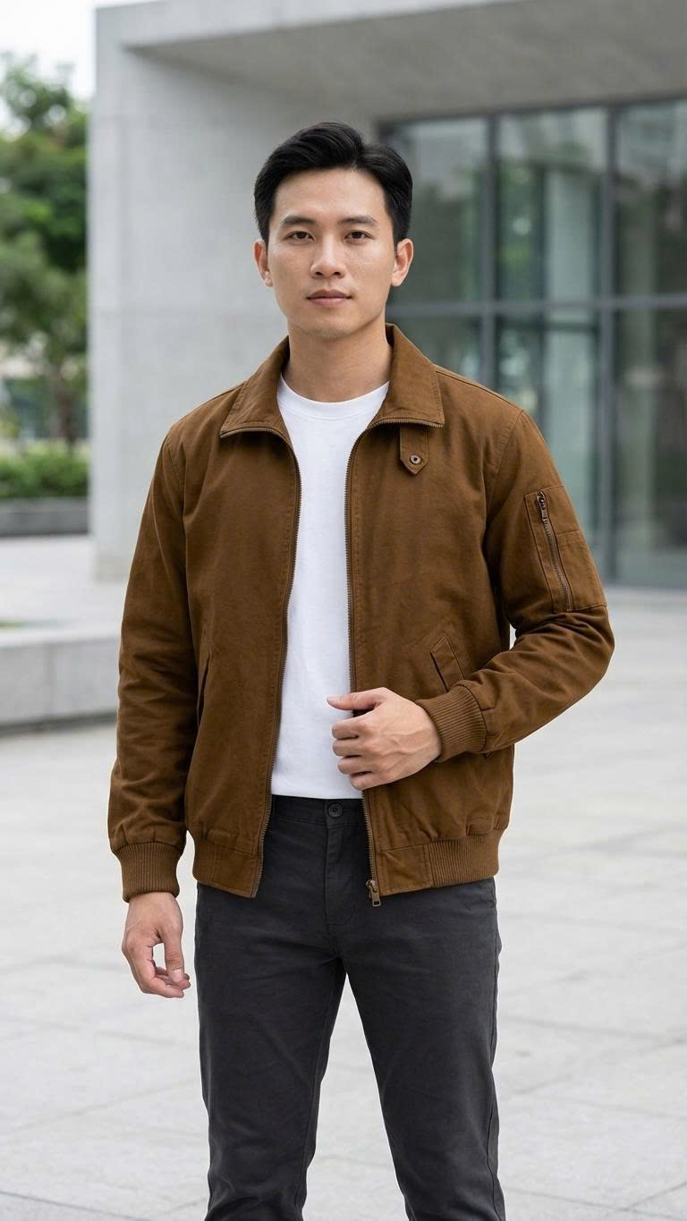 26299_z7656469517543-485cec90eb07e4e2acf0d7278039c2b5_20260326174016-1.png Áo Khoác Kaki Dày Lót Dù Nam Cổ Bẻ Có Túi Trong Cao Cấp Big Size - AK093