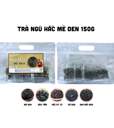 Trà Ngũ Hắc Mè Đen Túi Zip 150g 10 Gói - TNHMDTZ150G
