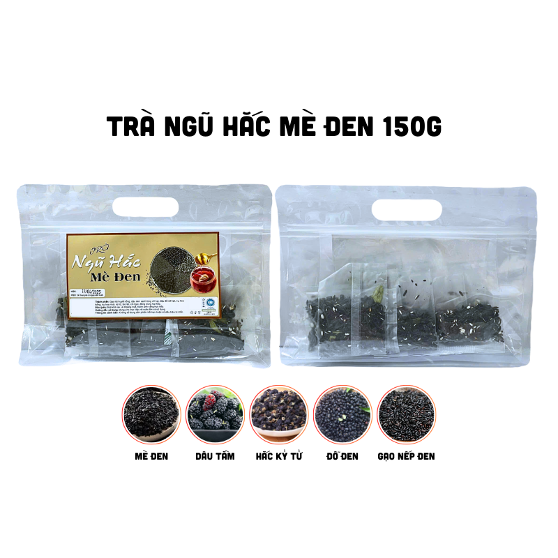 Trà Ngũ Hắc Mè Đen Túi Zip 150g 10 Gói 1 Trà Ngũ Hắc Mè Đen Túi Zip 150g 10 Gói