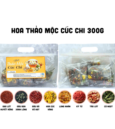 Trà Cúc Chi Thảo Mộc Túi Zip 300g - Túi 10 Gói - HTMCCTZ300G