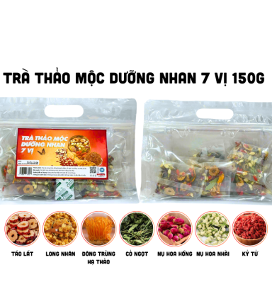 Trà Thảo Mộc Dưỡng Nhan 7 Vị 150g Túi Zip - Túi 10 Gói - TTMDN7VTZ150G