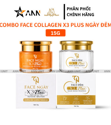 Combo 2 Hộp Kem Face Ngày Đêm Collagen X3 TN Đông Trùng Hạ Thảo Mỹ Phẩm Đông Anh 15g - Phiên Bản Mới - CBFACEX3MOI