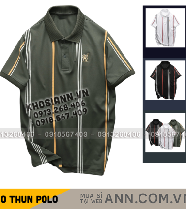 Áo Thun Polo Nam Cổ Bẻ Phối Sọc Và Thêu Logo Trước Ngực Bền Đẹp Có Big Size - CS272
