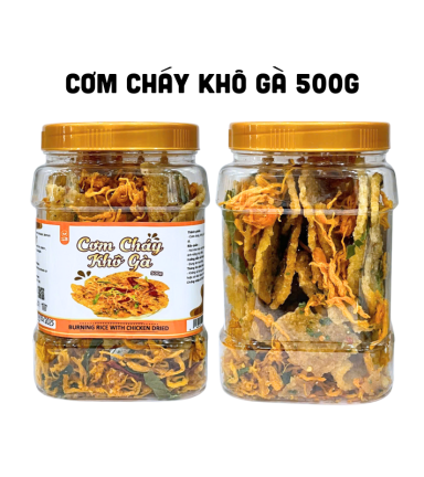 Cơm Cháy Khô Gà Thơm Ngon Hộp 500g - CCKGH500G