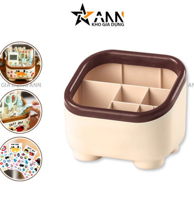 Hộp Đựng Bút Nhiều Ngăn - Hộp Đựng Mỹ Phẩm 7 Ngăn Dễ Thương 15×12,5x11cm - HDBMP01