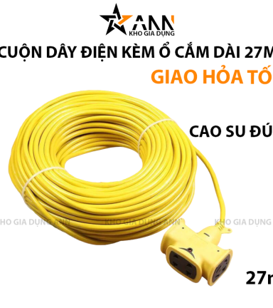 Cuộn Dây Điện - Ổ Cắm Điện Cao Cấp Chịu Lực Tốt Dài 27m - CDD01