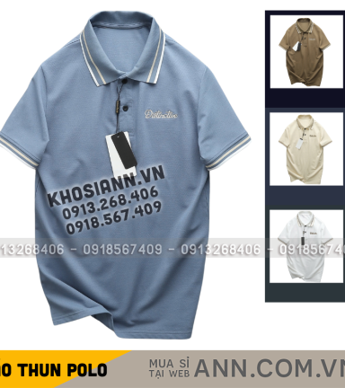 ANN SHOP 37 Áo Thun Polo Nam - Áo Thun Nam Cổ Bẻ Phối Sọc Cổ Và Tay Trước Ngực Thêu Logo Bền Đẹp Có Big Size - CS274