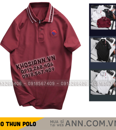 ANN SHOP 34 Áo Thun Polo Nam - Áo Thun Nam Cổ Bẻ Thêu Logo Trước Ngực Và Phối Sọc Chữ Cổ Áo Bền Đẹp Có Big Size - CS276
