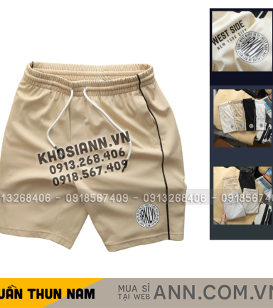 Quần Thun Nam - Quần Short Nam Lưng Thun In Logo Phối Sọc 2 Bên Có Big Size - QB441