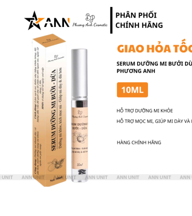 Serum Dưỡng Mi Bưởi Dừa Phương Anh Cosmetic 10ml - Hỗ Trợ Giúp Mi Mọc Khỏe Mạnh Dày Và Dài Hơn - SRDMBDPA10ML