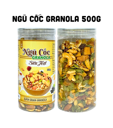 Ngũ Cốc Granola Siêu Hạt Hộp 500g Thơm Ngon hộp - NCGH500G