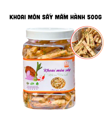 Khoai Môn Sấy Mắm Hành Thơm Ngon Hộp 500g - KMSMHH500G
