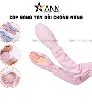 Cặp Găng Tay Dài Chống Nắng - Bao Tay Dài Vải Kim Cương Mềm Mịn - GTCN03