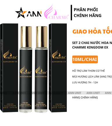 Set 2 Chai Nước Hoa Charme Kingdom Ex 10ml Cho Nam Mùi Thơm Lịch Lãm Sang Trọng - 8936194698933
