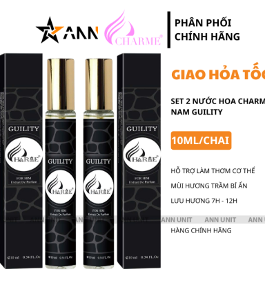 Set 2 Chai Nước Hoa Charme Guility 10ml Cho Nam Mùi Thơm Trầm Bí Ẩn - 8936194698957