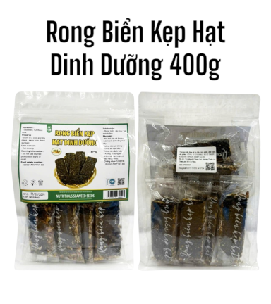 Rong Biển Kẹp Hạt Dinh Dưỡng Túi Zip 400gr - 8936208930523