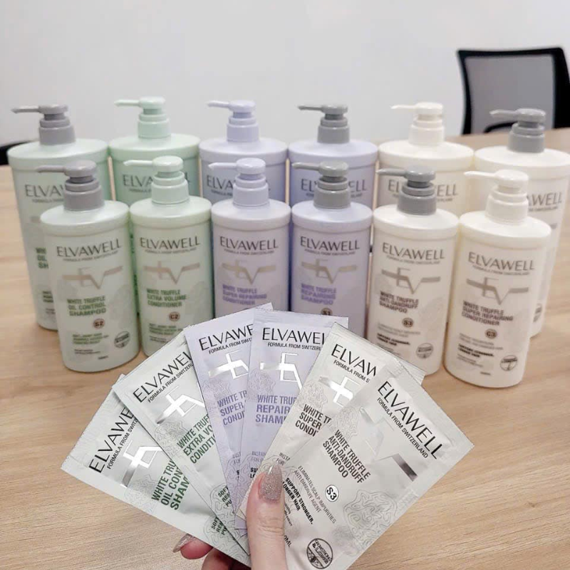 Nguồn hàng sỉ combo Dầu Gội Xã Elvawell Màu Tím 500ml Hỗ Trợ Nuôi Dưỡng Tóc Suôn Mượt Và Phục Hồi Tóc - Tặng Gói Test Mini 10 Nguồn hàng sỉ combo Dầu Gội Xã Elvawell Màu Tím 500ml Hỗ Trợ Nuôi Dưỡng Tóc Suôn Mượt Và Phục Hồi Tóc - Tặng Gói Test Mini