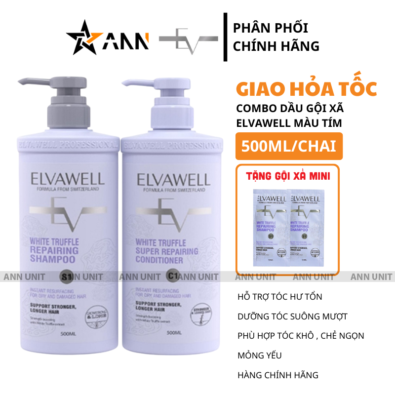 26474_1_20250716153811-3.png Combo Dầu Gội Xã Elvawell Màu Tím 500ml Hỗ Trợ Nuôi Dưỡng Tóc Suôn Mượt Và Phục Hồi Tóc - Tặng Gói Test Mini - CBELVAWELTIM