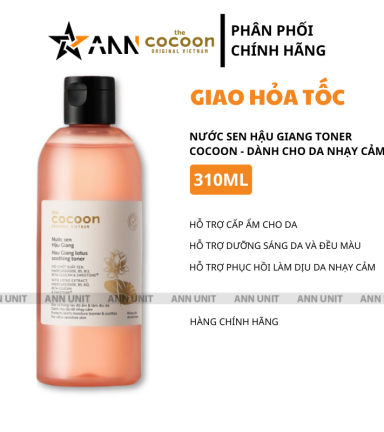 Nước Sen Hậu Giang Toner Cocoon 310ml Dành Cho Da Nhạy Cảm - Hỗ Trợ Cấp Ẩm Phục Hồi Da - 8936217700889