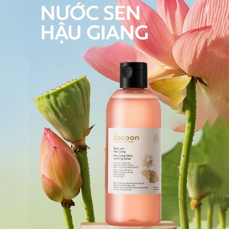 Nước Sen Hậu Giang Toner Cocoon 310ml Dành Cho Da Nhạy Cảm - Hỗ Trợ Cấp Ẩm Phục Hồi Da 6 Nước Sen Hậu Giang Toner Cocoon 310ml Dành Cho Da Nhạy Cảm - Hỗ Trợ Cấp Ẩm Phục Hồi Da