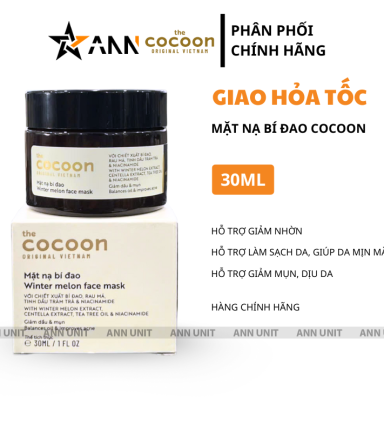 Mặt Nạ Bí Đao Cocoon 30ml Chính Hãng - Hỗ Trợ Giảm Mụn Giảm Dầu Giúp Làm Dịu Da - 8936217700285