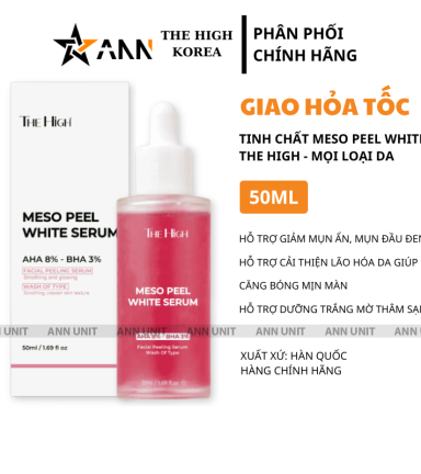 Tinh Chất Serum Meso Peel The High 50ml - Serum Hỗ Trợ Dưỡng Sáng Mờ Thâm Cải Thiện Lão Hóa Da - Serum The High Chính Hãng - SRTHEHIGH
