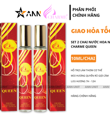 Set 2 Chai Nước Hoa Charme Queen 10ml Cho Nữ Mùi Thơm Quyến Rũ Gợi Cảm - SETCHARMQUEEEN10ML