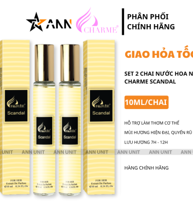 Set 2 Chai Nước Hoa Charme Scandal 10ml Cho Nữ Mùi Thơm Quyến Rũ Hiện Đại - SETCHARMSCANDAL10ML