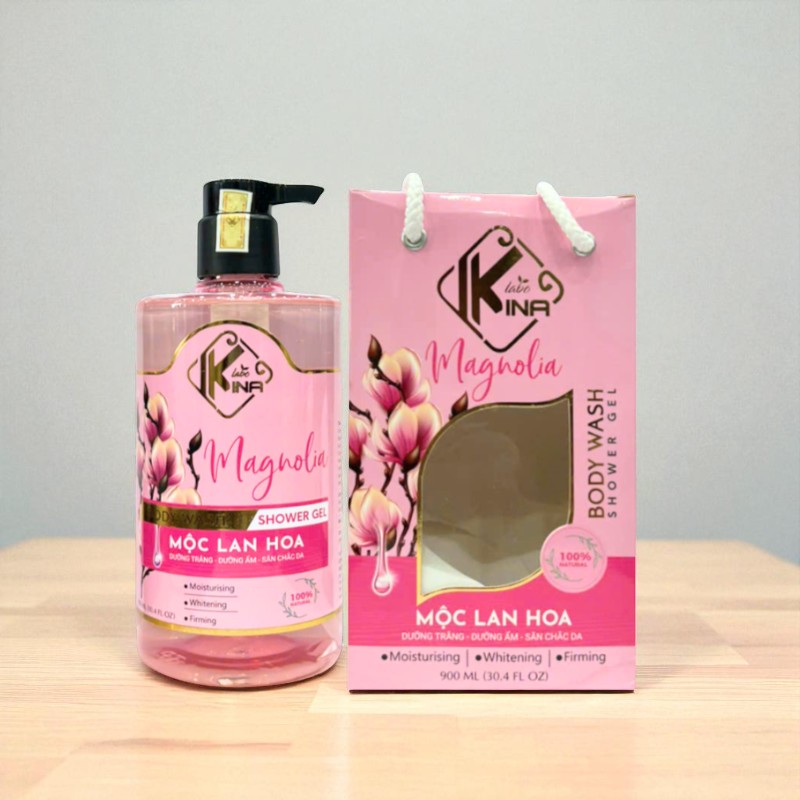 26494_30-photoroom-3_20250722184611-4.jpg Sữa Tắm Kina Hương Nước Hoa Mộc Lan 900ml - Hỗ Trợ Cấp Ẩm Dưỡng Sáng Da Mịn Màng - Tặng Kèm 1 Bông Tắm - 8938527651271