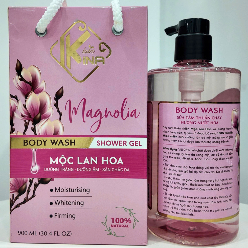 26494_36_20250729093754-2.png Sữa Tắm Kina Hương Nước Hoa Mộc Lan 900ml - Hỗ Trợ Cấp Ẩm Dưỡng Sáng Da Mịn Màng - Tặng Kèm 1 Bông Tắm - 8938527651271