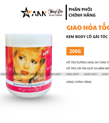 Kem Body Kích Trắng Cô Gái Tóc Xù 200g - Hỗ Trợ Cấp Ẩm Dưỡng Sáng Da Mịn Màng - KBCGTX200G