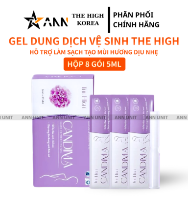 Gel Dung Dịch Vệ Sinh Phụ Nữ Candima The High Hộp 8 Gói 5ML - Dung Dịch vệ Sinh The High Hỗ Trợ Làm Sạch Tạo Mùi Hương Dịu Nhẹ - 8938524466984