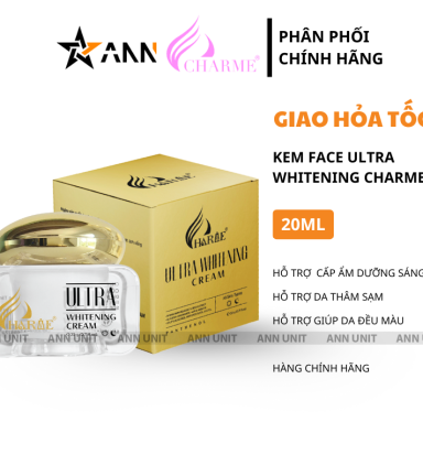 Kem Face Charme Ultra Whitening 20g Hàng Chính Hãng - Kem Hỗ Trợ Cấp Ẩm Dưỡng Sáng Cải Thiện Lão Hóa Da - 8936194698773