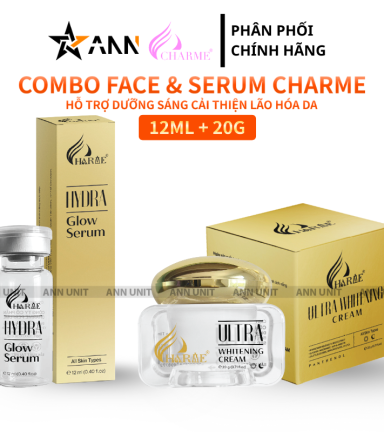 Combo Kem Face Charme Ultra Whitening 20g Và Serum Hydra Glow Charme 12ml Chính Hãng - 8936194698773