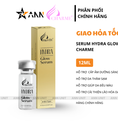 Serum Hydra Glow Charme 12ml Hàng Chính Hãng - Kem Hỗ Trợ Cấp Ẩm Dưỡng Sáng Cải Thiện Lão Hóa Da - 8936194698780