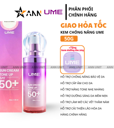 Kem Chống Nắng Ume 50g - Tặng Kèm Kem Dưỡng Ẩm 20g - KCNUME50G