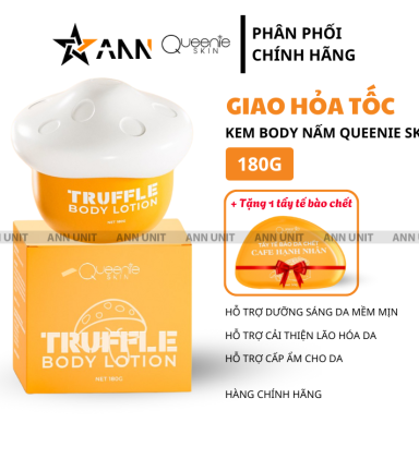 Kem Body Nấm Queenie Skin 180g - Tặng 1 Tẩy Tế Bào Chết Queenie Skin 50g - 8938563421029