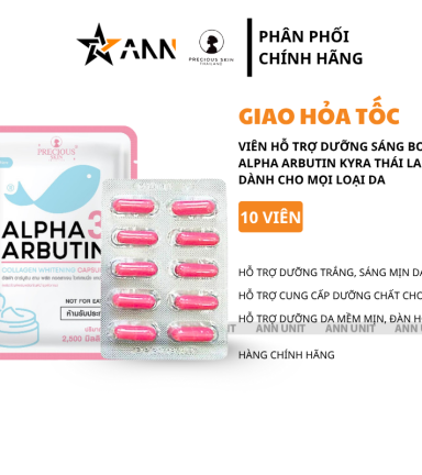 Viên Bột Kích Trắng Body Con Cá Alpha Arbutin 3 Plus+ Thái Lan Hỗ Trợ Chống Nắng - Túi 10 Viên - 8859690400346