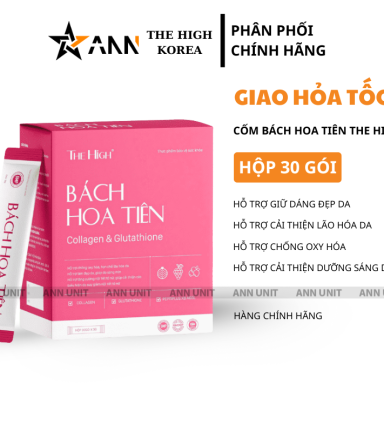 Cốm Bách Hoa Tiên Collagen & Glutathione The High - Hộp 30 Gói - 8938524466366THEHIGH