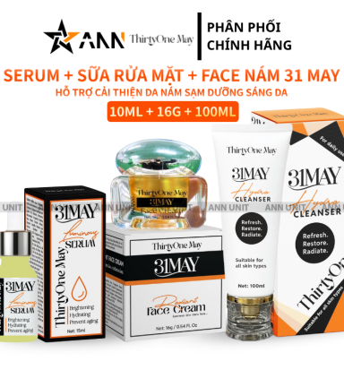 Combo Kem Nám 31may Acnifix 15g & Serum Cang Bóng 31may Acnidrop 10ml & Sữa Rửa Mặt 31may Hydra Cleanser 100ml - Mỹ Phẩm Thirty One May - CB3NAM31MAY