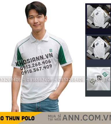 Áo Thun Nam Polo Cổ Bẻ Thêu Chữ SRB Tay Phối Viền Màu Basic (Có size 3x) - CS283