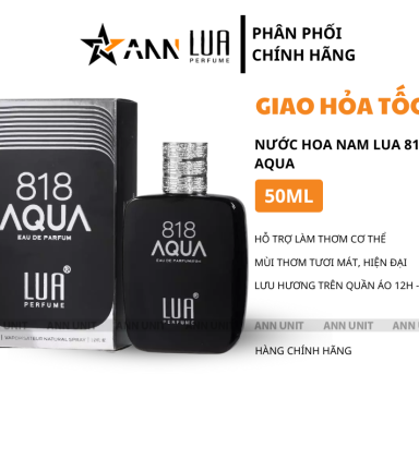 Nước Hoa Nam Lua 818 Aqua 50ml - Hương Thơm Tươi Mát Hiện Đại - 8936095373847