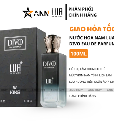 Nước Hoa Nam Lua Eau De Parfum Divo 100ml - Hương Thơm Nam Tính Sang Trọng - LUADIVIO30ML