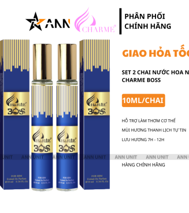 Set 2 Chai Nước Hoa Nam Charme Boss 10ml Mùi Thơm Thanh Lịch Tự Tin - 8936194698926
